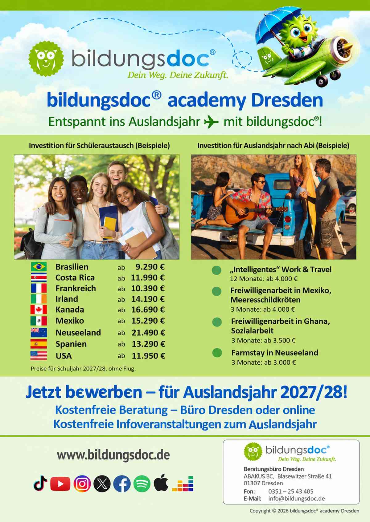 bildungsdoc®-Kosten Auslandsjahr